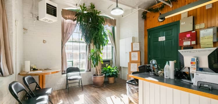 Leasing office at Otter Self Storage in Manchester, CT.