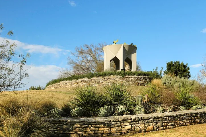 View of a pavilion at the San Antonio Botanical Garden.