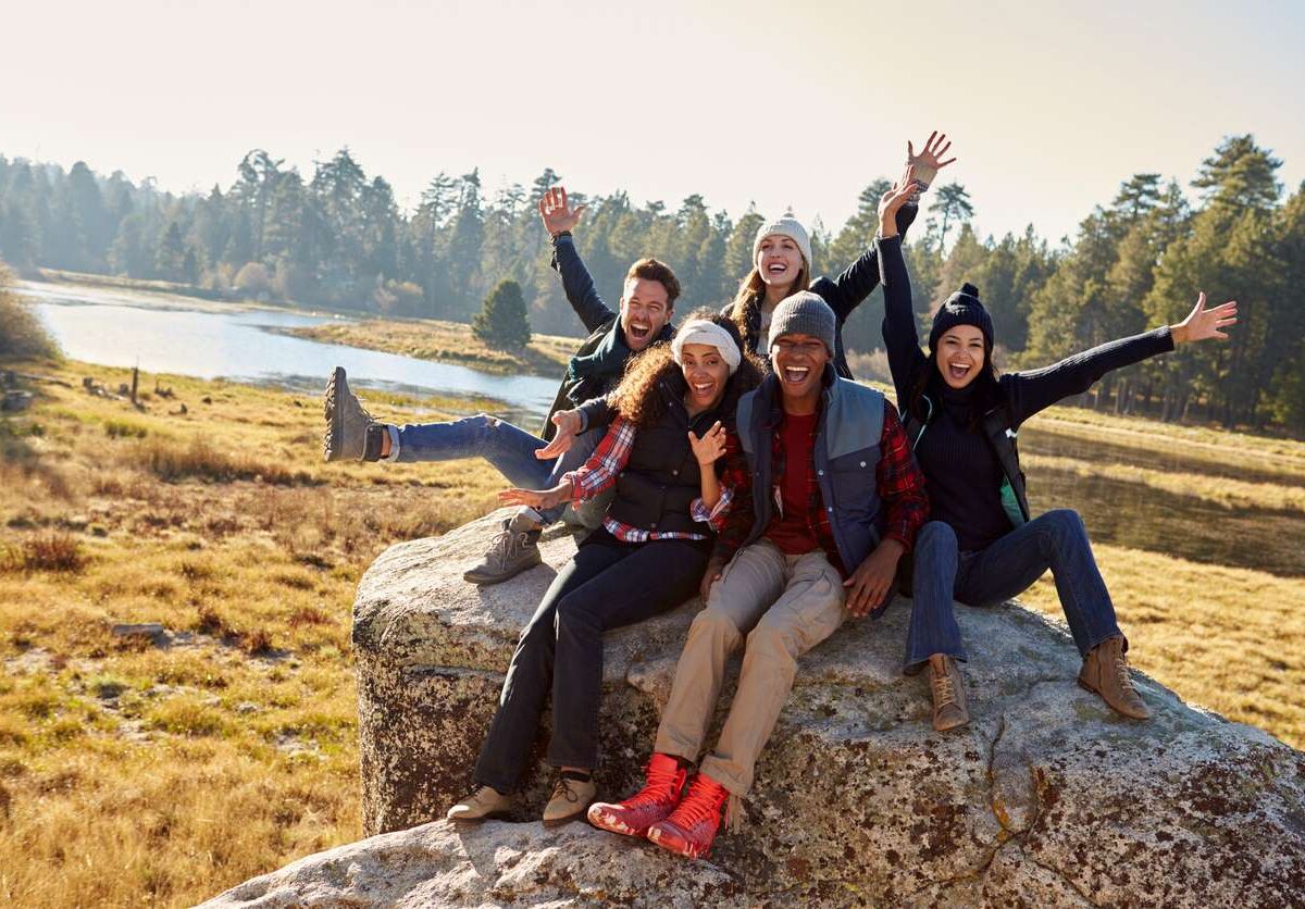 A group of friends enjoying each other’s company as they explore the fall in the South.